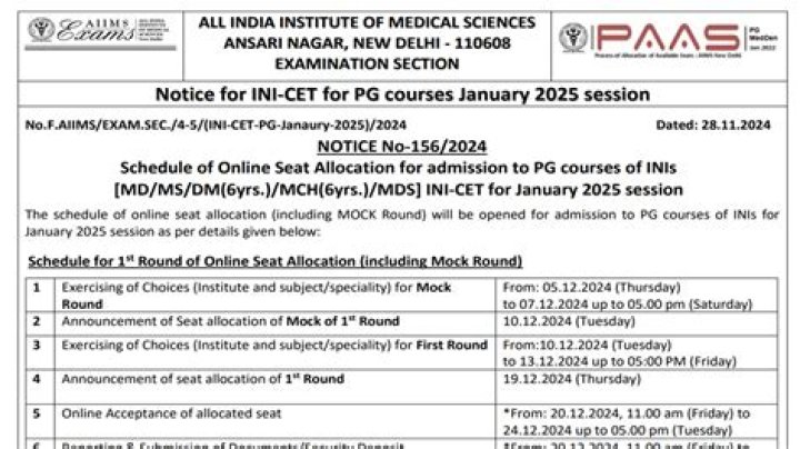 
FAIMA writes to AIIMS director over cancellation of INI-CET July open counselling 